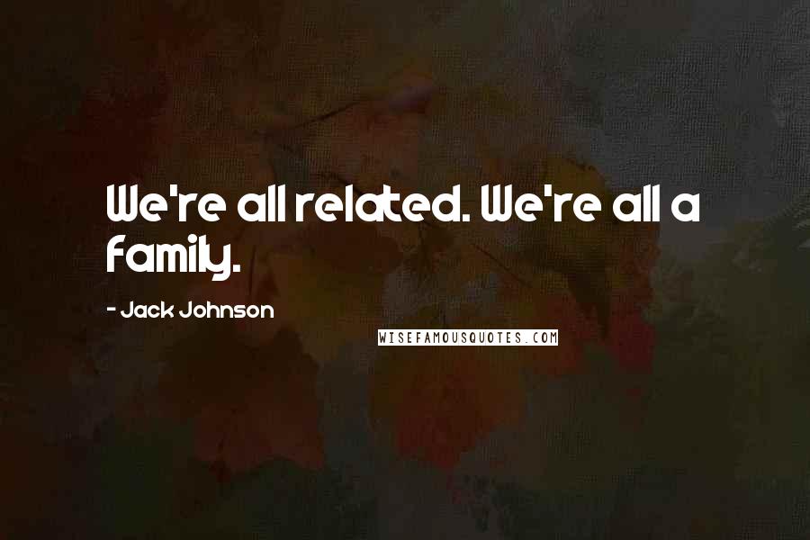 Jack Johnson quotes: We're all related. We're all a family.
