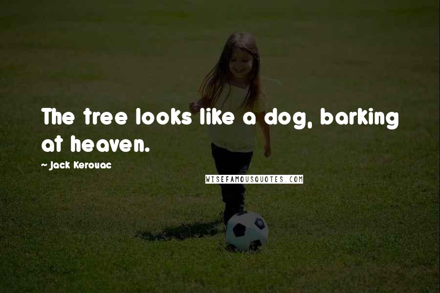 Jack Kerouac quotes: The tree looks like a dog, barking at heaven.