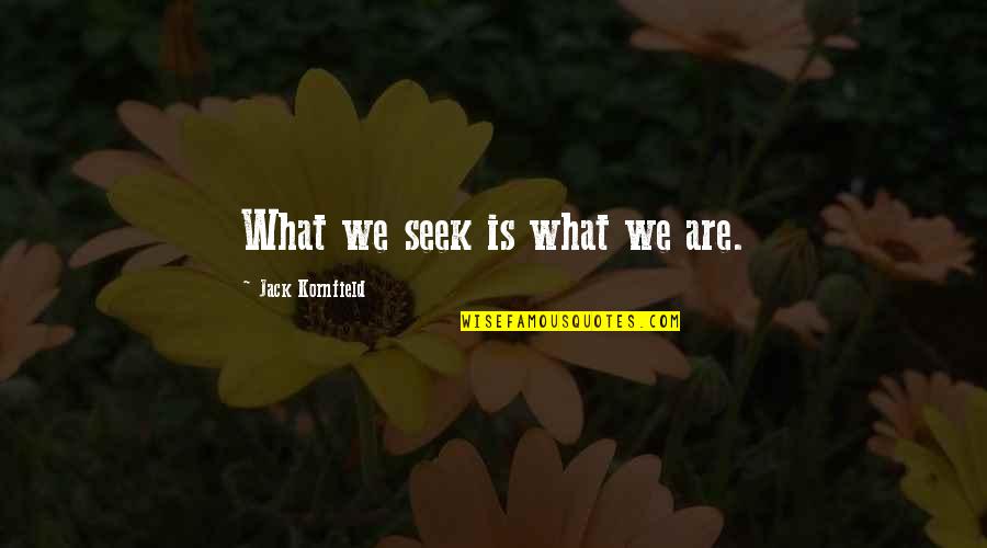 Jack Kornfield Quotes By Jack Kornfield: What we seek is what we are.