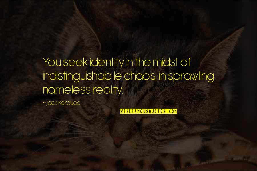 Jack Le Coq Quotes By Jack Kerouac: You seek identity in the midst of indistinguishab