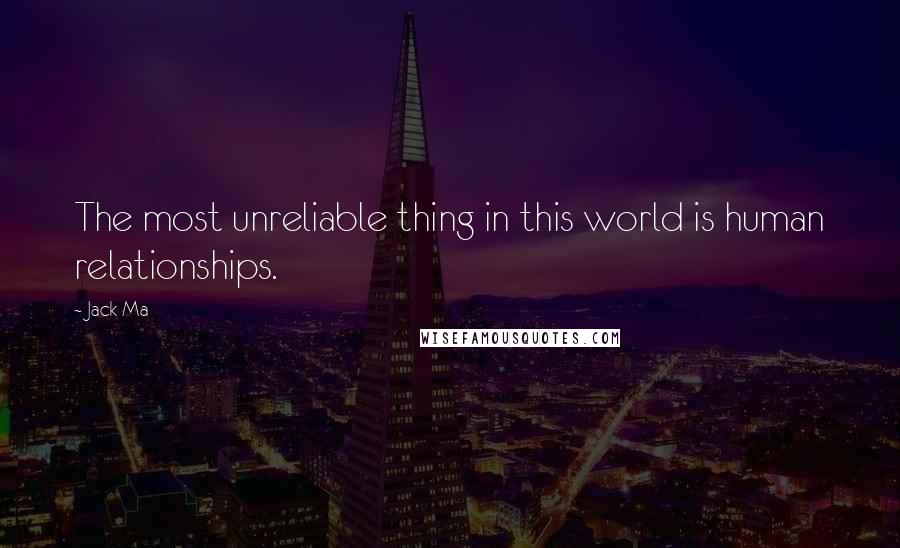 Jack Ma quotes: The most unreliable thing in this world is human relationships.