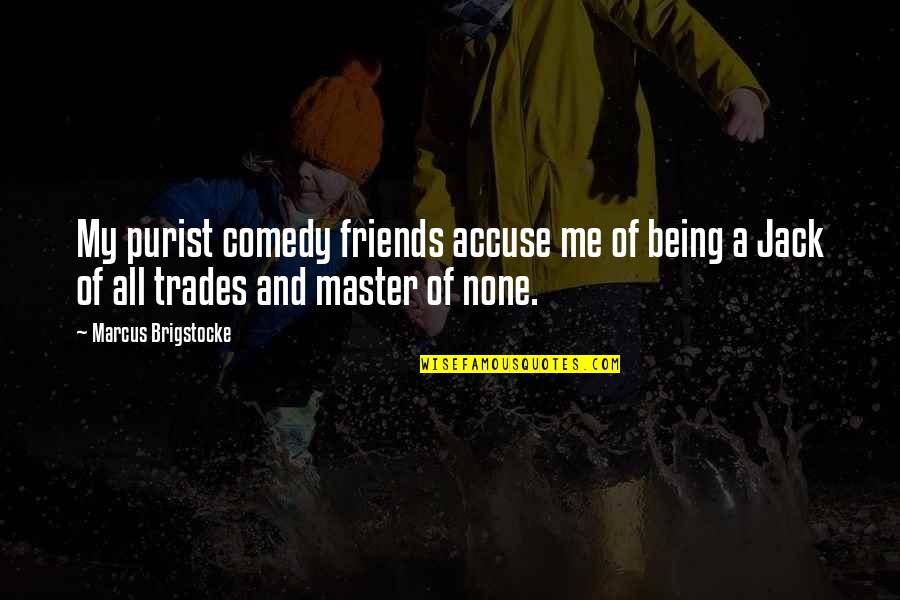 Jack Of All Trades Quotes By Marcus Brigstocke: My purist comedy friends accuse me of being