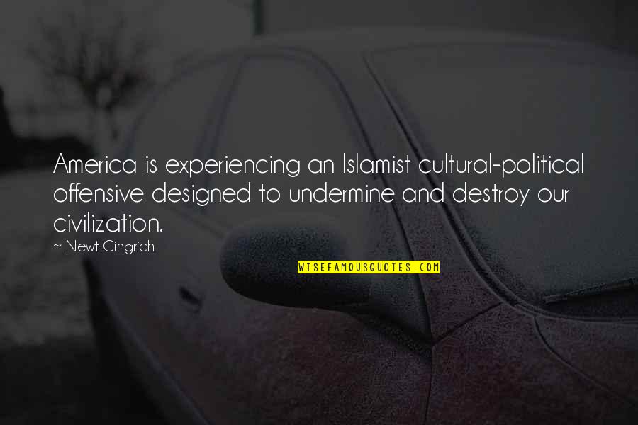 Jack Penate Quotes By Newt Gingrich: America is experiencing an Islamist cultural-political offensive designed