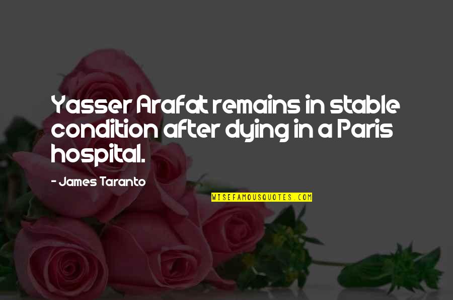 Jack Rabbit Quotes By James Taranto: Yasser Arafat remains in stable condition after dying