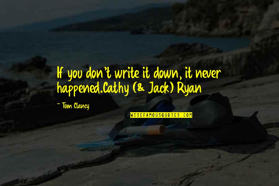 Jack Ryan Quotes By Tom Clancy: If you don't write it down, it never