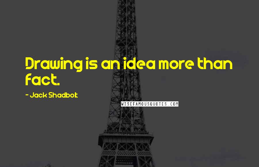 Jack Shadbolt quotes: Drawing is an idea more than fact.