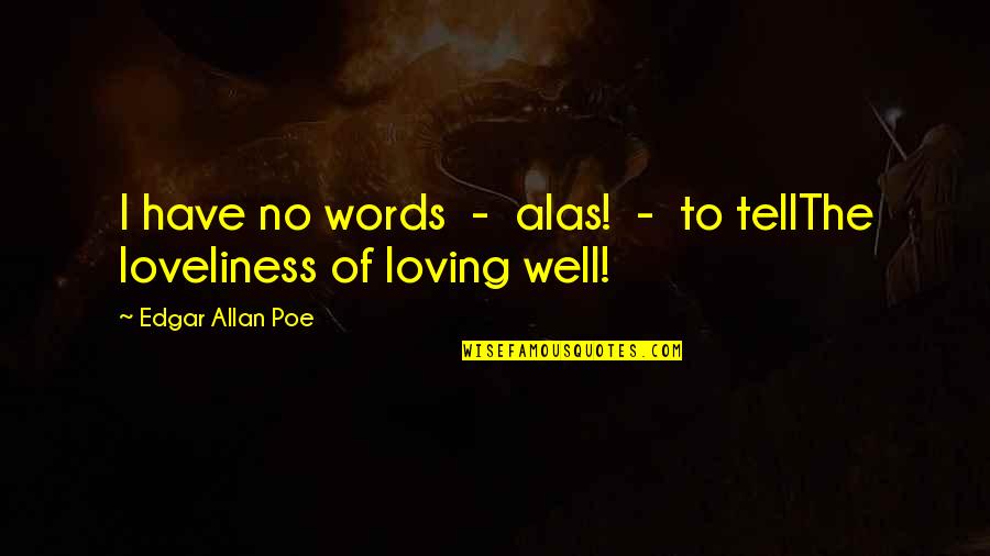 Jack Welch Lean Quotes By Edgar Allan Poe: I have no words - alas! - to