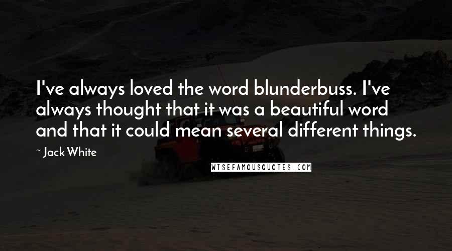 Jack White quotes: I've always loved the word blunderbuss. I've always thought that it was a beautiful word and that it could mean several different things.