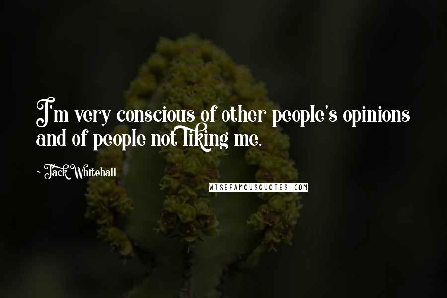 Jack Whitehall quotes: I'm very conscious of other people's opinions and of people not liking me.