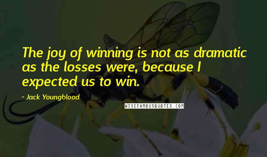 Jack Youngblood quotes: The joy of winning is not as dramatic as the losses were, because I expected us to win.