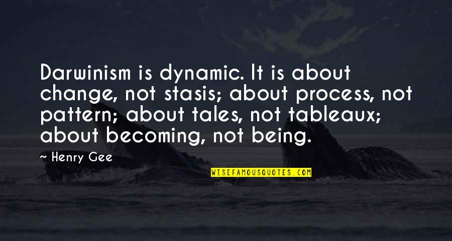 Jackanapes Quotes By Henry Gee: Darwinism is dynamic. It is about change, not Jackanapes Quotes By Henry Gee: Darwinism is dynamic. It is about change, not