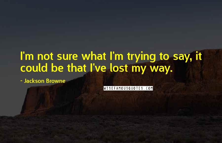 Jackson Browne quotes: I'm not sure what I'm trying to say, it could be that I've lost my way.