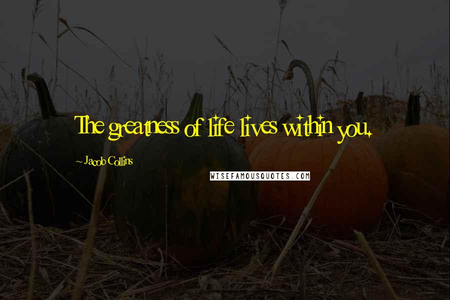 Jacob Collins quotes: The greatness of life lives within you.
