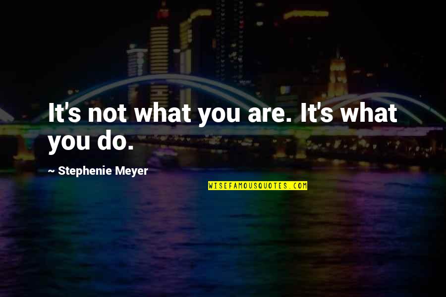 Jacob Quotes By Stephenie Meyer: It's not what you are. It's what you Jacob Quotes By Stephenie Meyer: It's not what you are. It's what you