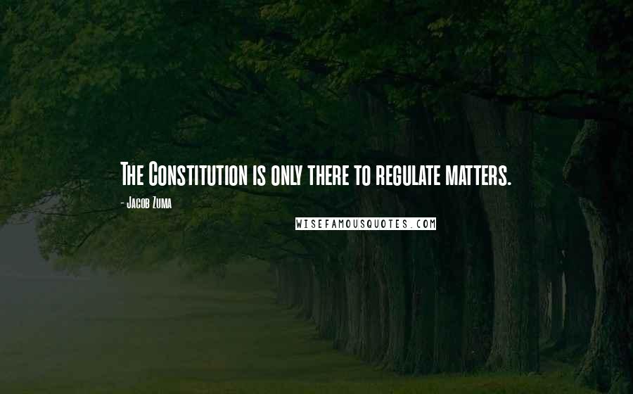 Jacob Zuma quotes: The Constitution is only there to regulate matters.