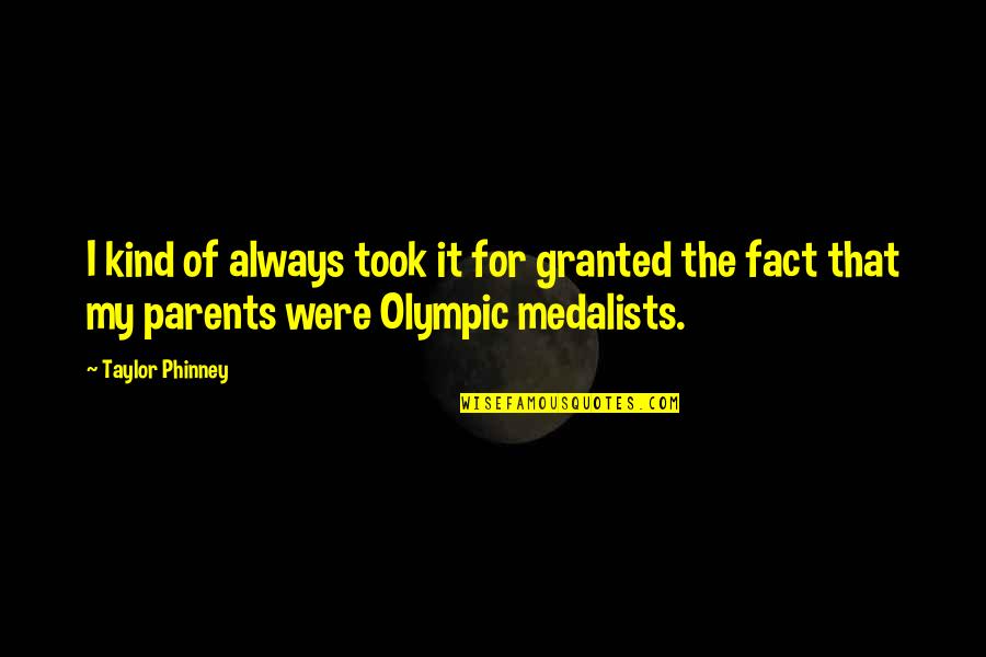 Jacobelli Liquori Quotes By Taylor Phinney: I kind of always took it for granted Jacobelli Liquori Quotes By Taylor Phinney: I kind of always took it for granted