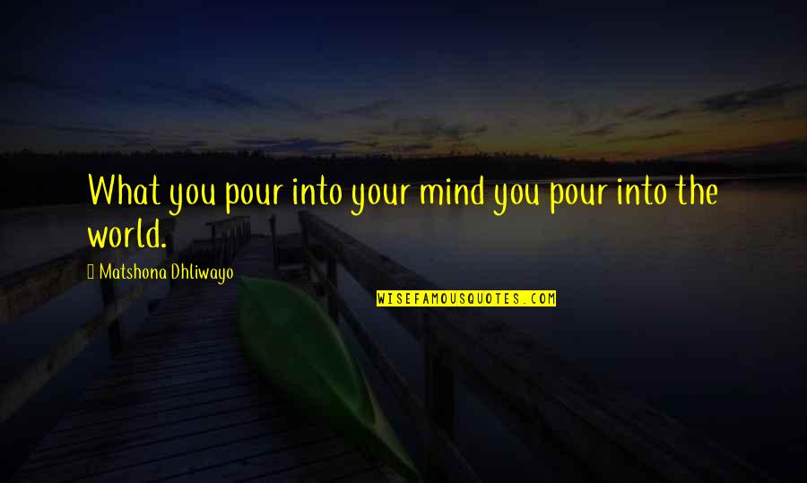 Jacobis Equipment Quotes By Matshona Dhliwayo: What you pour into your mind you pour