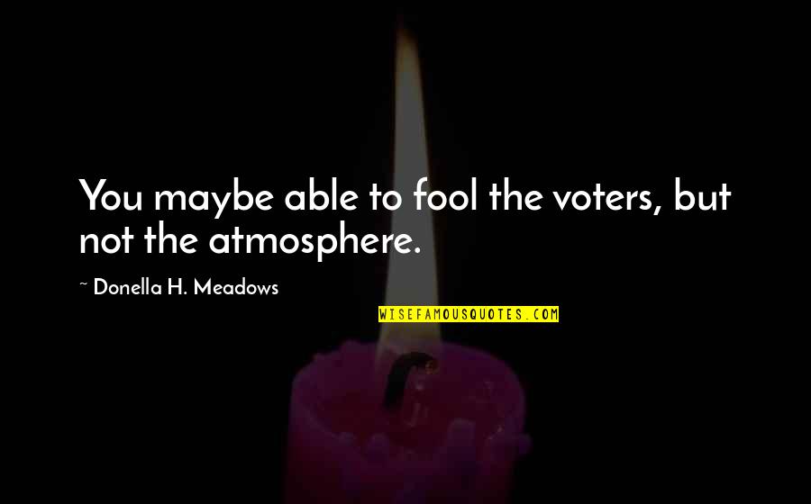 Jacobovitz Quotes By Donella H. Meadows: You maybe able to fool the voters, but Jacobovitz Quotes By Donella H. Meadows: You maybe able to fool the voters, but