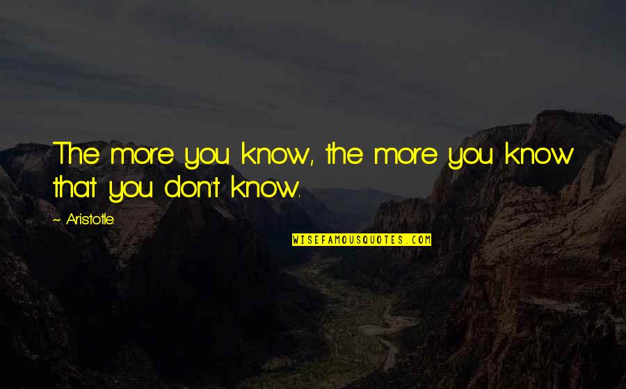 Jacobowitz Isda Quotes By Aristotle.: The more you know, the more you know