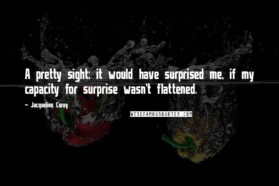 Jacqueline Carey quotes: A pretty sight; it would have surprised me, if my capacity for surprise wasn't flattened.