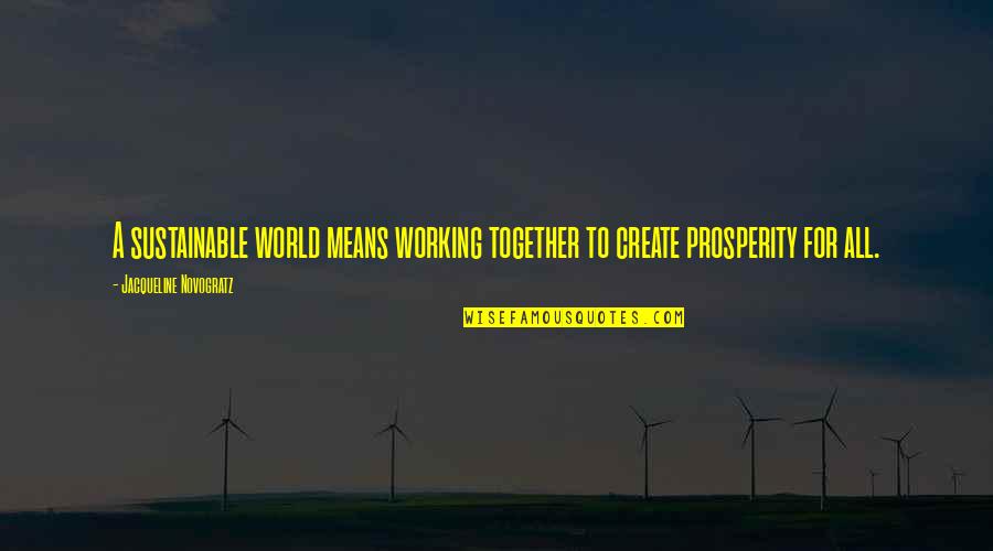 Jacqueline Novogratz Quotes By Jacqueline Novogratz: A sustainable world means working together to create