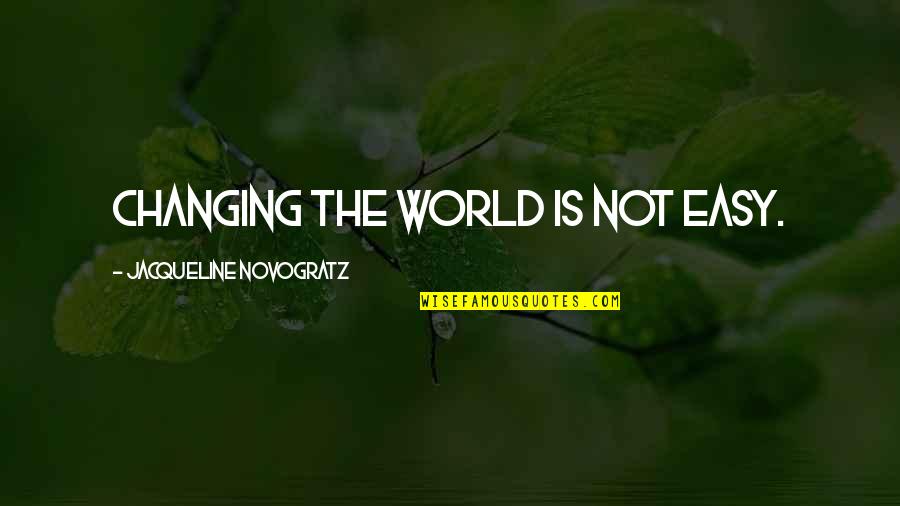 Jacqueline Novogratz Quotes By Jacqueline Novogratz: Changing the world is not easy.