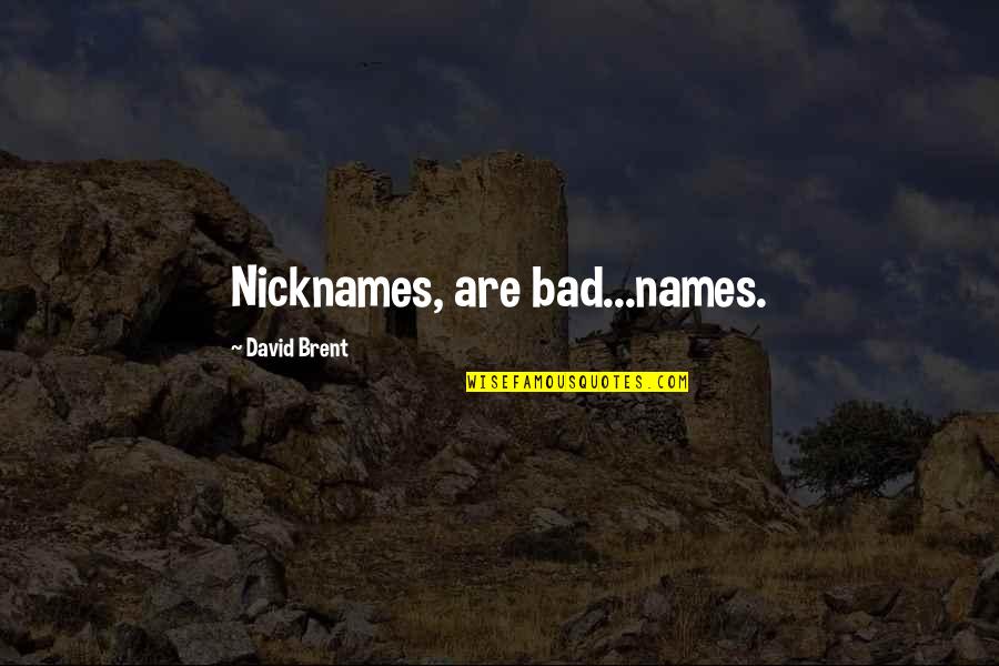 Jacqueline Susann Quotes By David Brent: Nicknames, are bad...names.