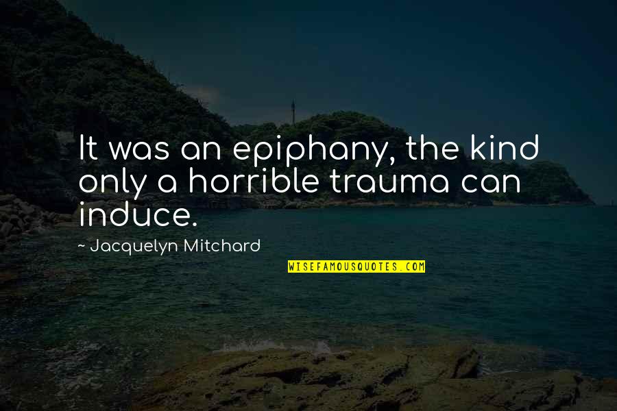 Jacquelyn Quotes By Jacquelyn Mitchard: It was an epiphany, the kind only a
