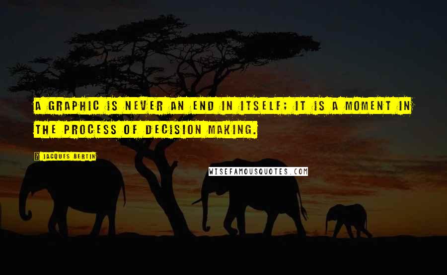 Jacques Bertin quotes: A graphic is never an end in itself; it is a moment in the process of decision making.