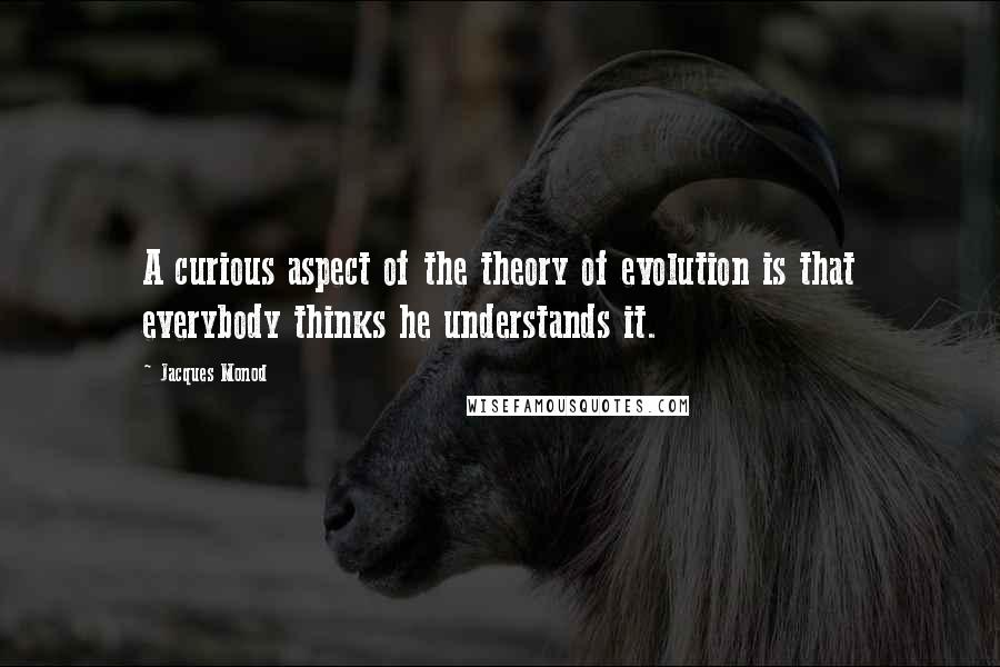 Jacques Monod quotes: A curious aspect of the theory of evolution is that everybody thinks he understands it.
