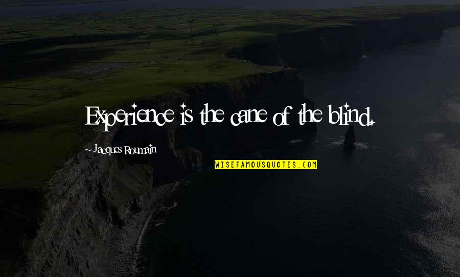 Jacques Roumain Quotes By Jacques Roumain: Experience is the cane of the blind.