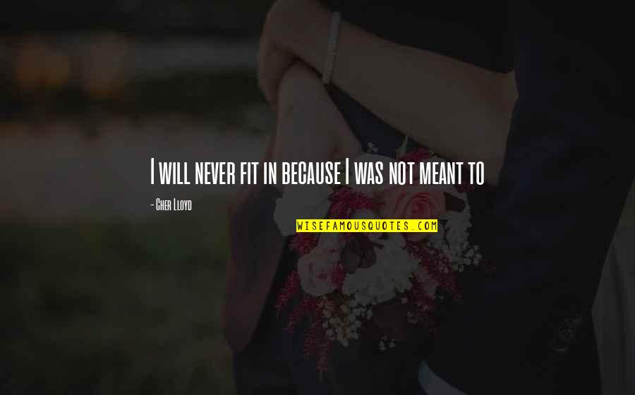 Jactancia Definicion Quotes By Cher Lloyd: I will never fit in because I was Jactancia Definicion Quotes By Cher Lloyd: I will never fit in because I was