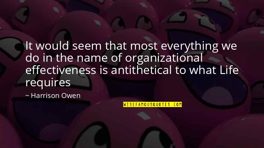 Jacyn Goble Quotes By Harrison Owen: It would seem that most everything we do Jacyn Goble Quotes By Harrison Owen: It would seem that most everything we do