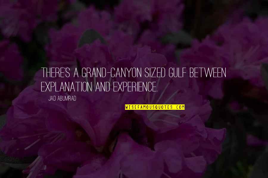 Jad Quotes By Jad Abumrad: There's a grand-canyon sized gulf between explanation and