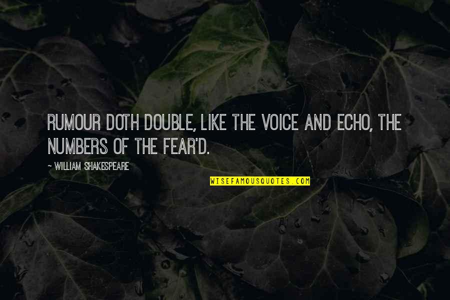Jada Pinkett Tupac Quotes By William Shakespeare: Rumour doth double, like the voice and echo, Jada Pinkett Tupac Quotes By William Shakespeare: Rumour doth double, like the voice and echo,