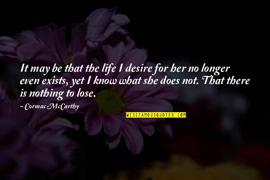 Jaderlund Md Quotes By Cormac McCarthy: It may be that the life I desire