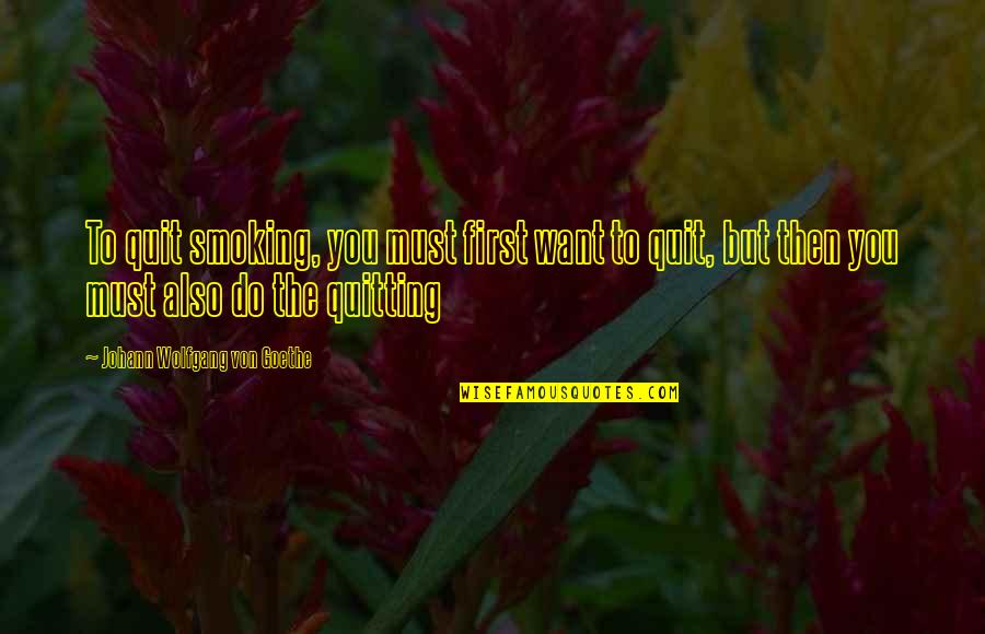 Jaedicke Emmendingen Quotes By Johann Wolfgang Von Goethe: To quit smoking, you must first want to