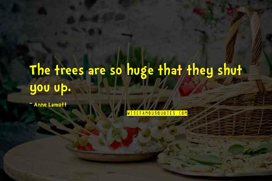 Jaelin White Quotes By Anne Lamott: The trees are so huge that they shut