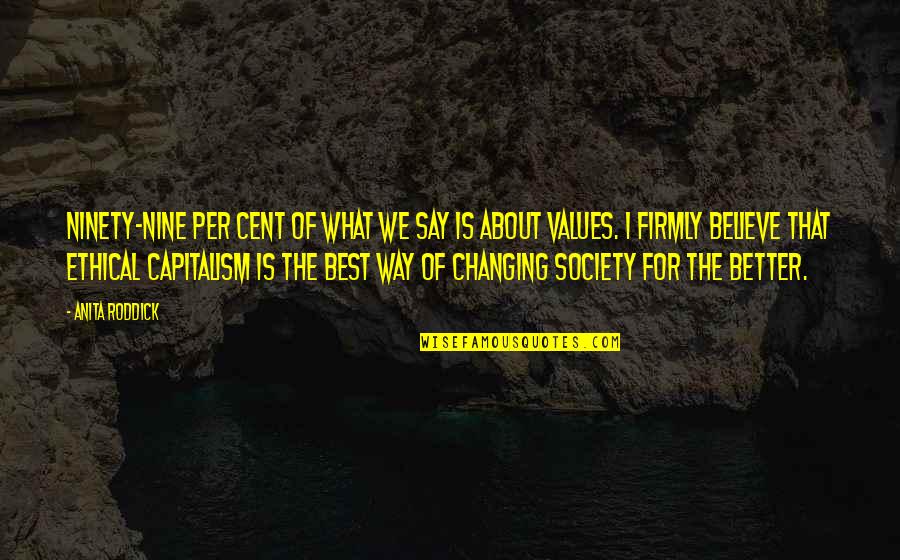 Jaggers Great Expectations Quotes By Anita Roddick: Ninety-nine per cent of what we say is Jaggers Great Expectations Quotes By Anita Roddick: Ninety-nine per cent of what we say is