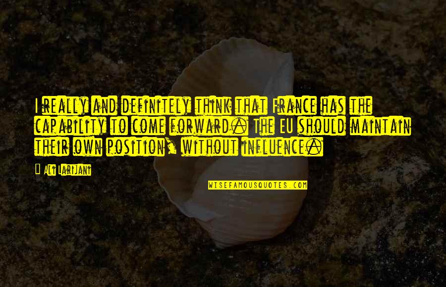 Jaggery Quotes By Ali Larijani: I really and definitely think that France has Jaggery Quotes By Ali Larijani: I really and definitely think that France has