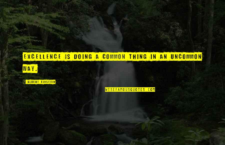 Jahod Rna Vranany Samosber Quotes By Albert Einstein: Excellence is doing a common thing in an