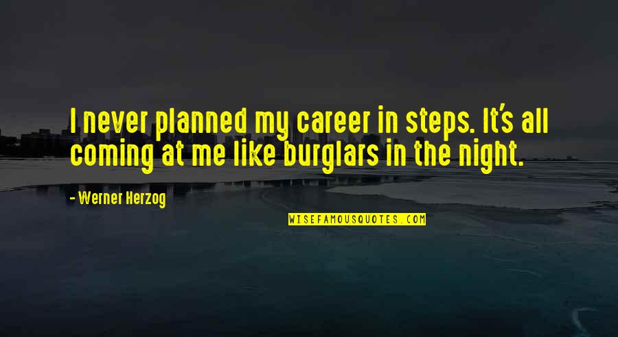 Jahrhundert Bier Quotes By Werner Herzog: I never planned my career in steps. It's Jahrhundert Bier Quotes By Werner Herzog: I never planned my career in steps. It's