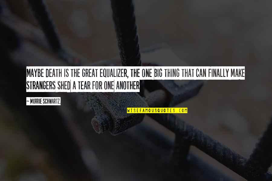 Jailor Or Jailer Quotes By Morrie Schwartz.: Maybe death is the great equalizer, the one Jailor Or Jailer Quotes By Morrie Schwartz.: Maybe death is the great equalizer, the one