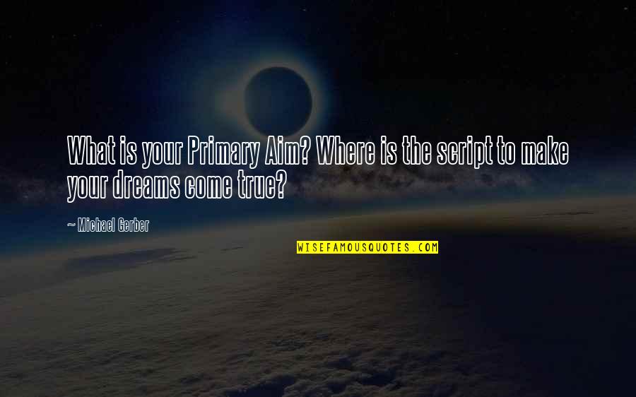 Jairo's Quotes By Michael Gerber: What is your Primary Aim? Where is the
