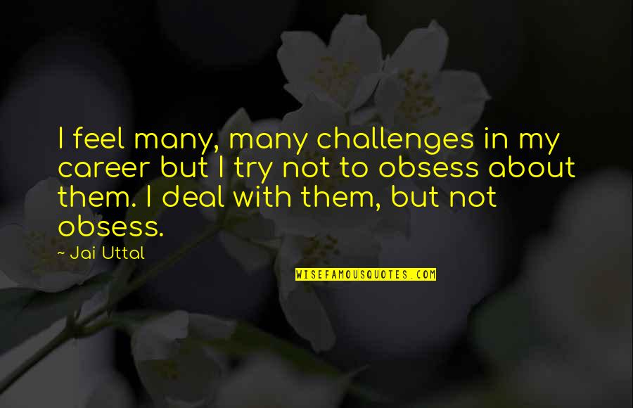 Jai's Quotes By Jai Uttal: I feel many, many challenges in my career
