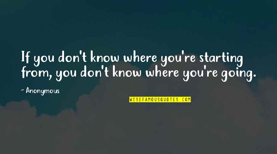 Jake Squared Quotes By Anonymous: If you don't know where you're starting from,