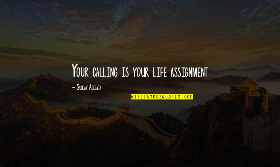 Jake Undone Quotes By Sunday Adelaja: Your calling is your life assignment