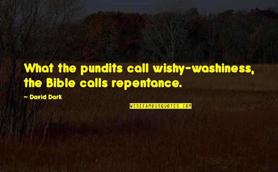 Jaklic Gamesalt Quotes By David Dark: What the pundits call wishy-washiness, the Bible calls