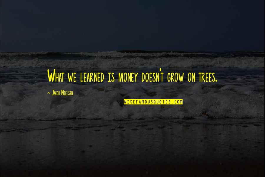 Jakob Quotes By Jakob Nielsen: What we learned is money doesn't grow on