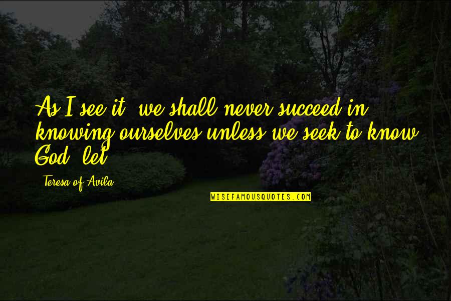 Jakupic Quotes By Teresa Of Avila: As I see it, we shall never succeed